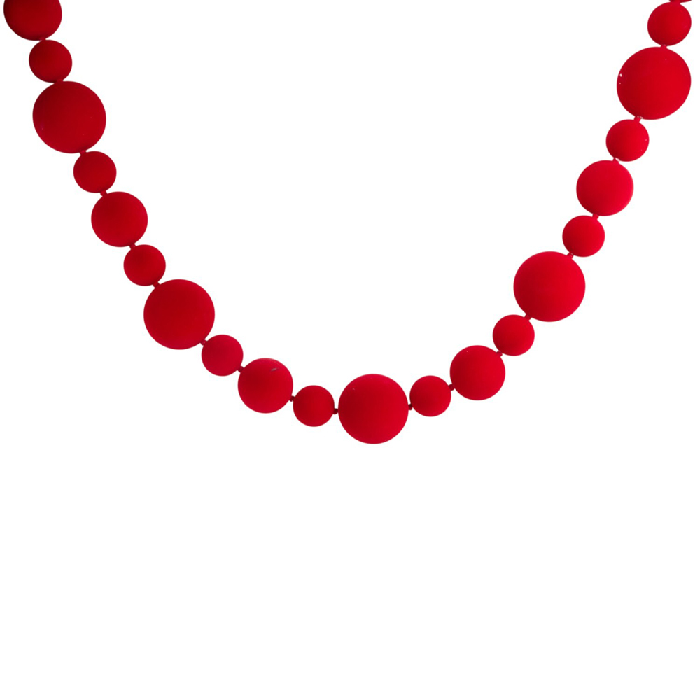 Flocked Bauble Garland Red Image 2