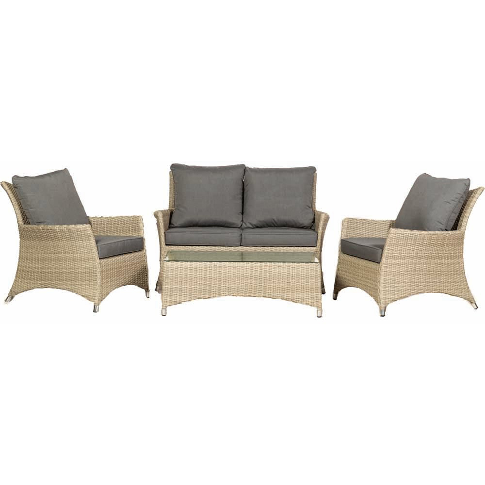 Royalcraft Lisbon Rattan Deluxe 4 Seater Lounging Dining Set Cream Image 2