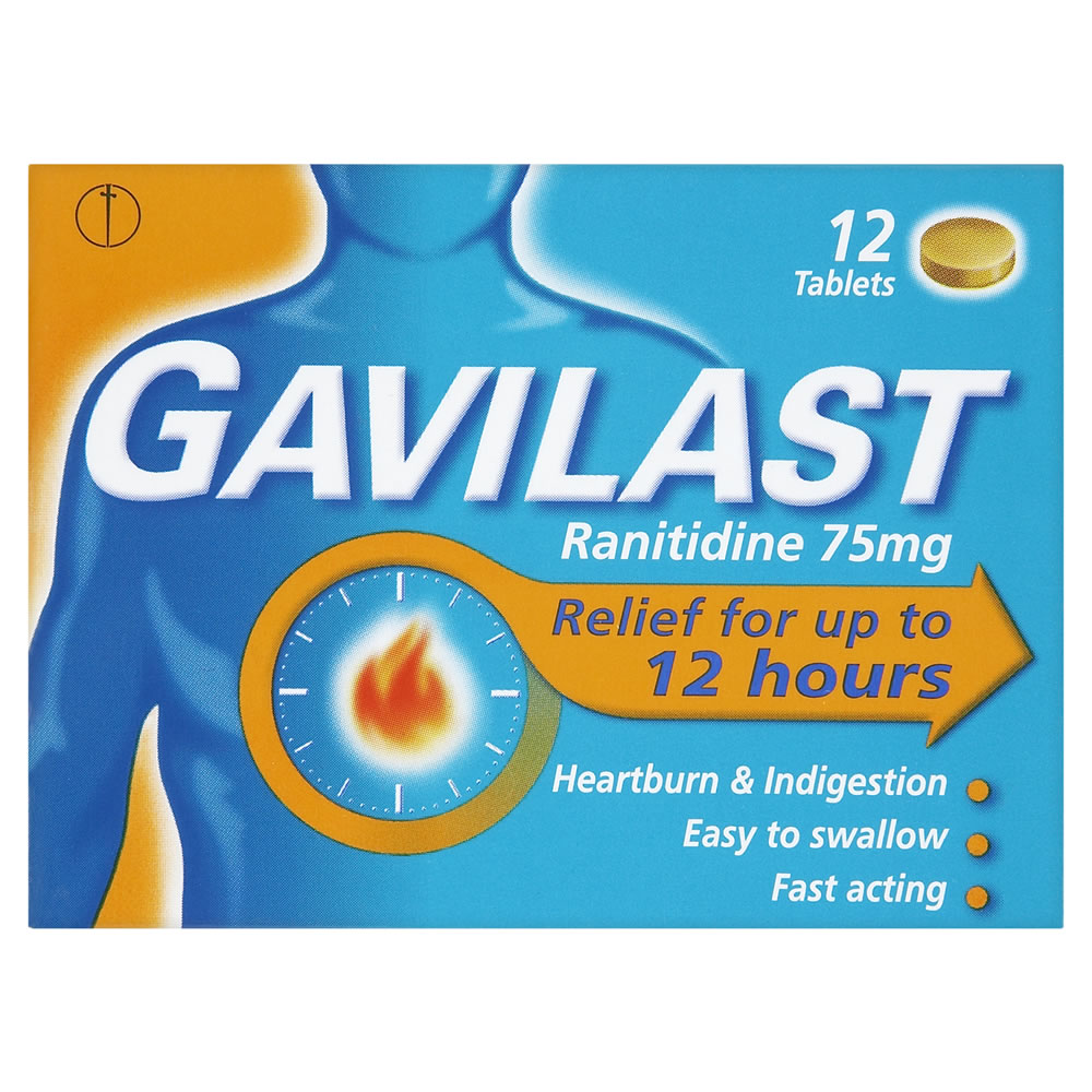 Gavilast Ranitidine Heartburn and Indigestion Tablets 12 pack Image