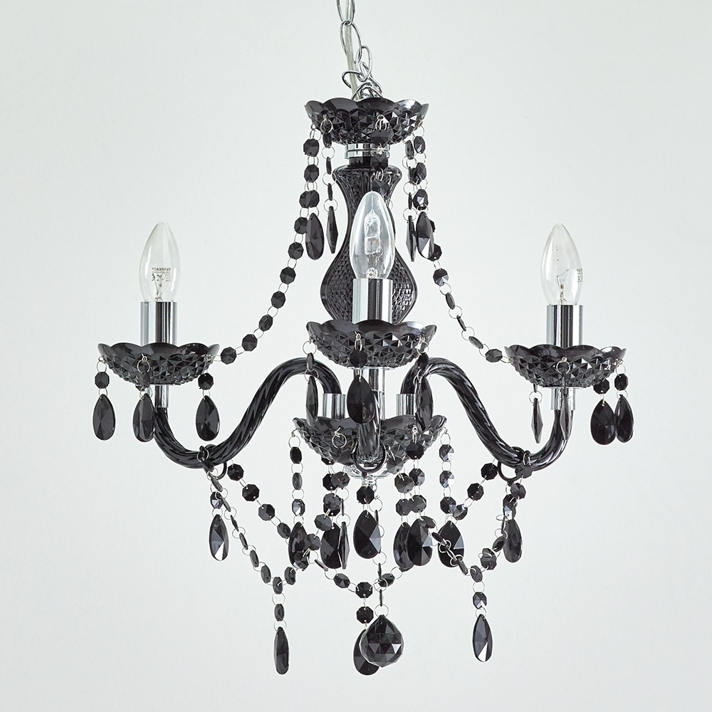 Wilko Marie Therese 3 Arm Black Chandelier Ceiling  Light Image 4