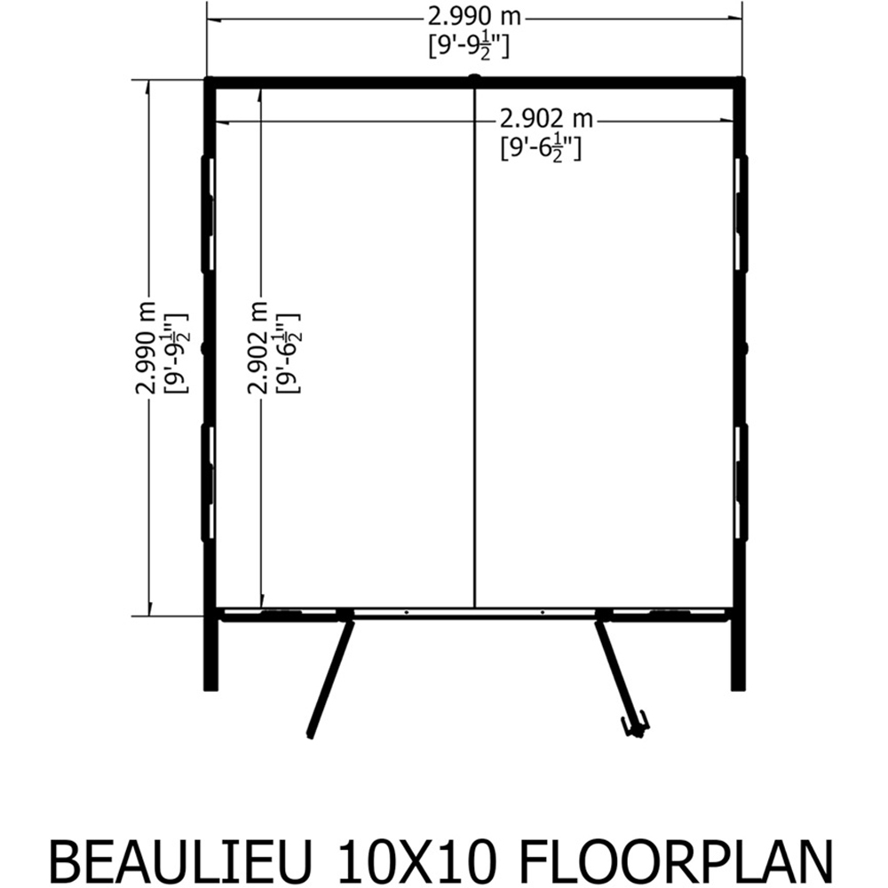 Shire Beaulieu 10 x 10ft Double Door Shiplap Apex Summerhouse Image 3