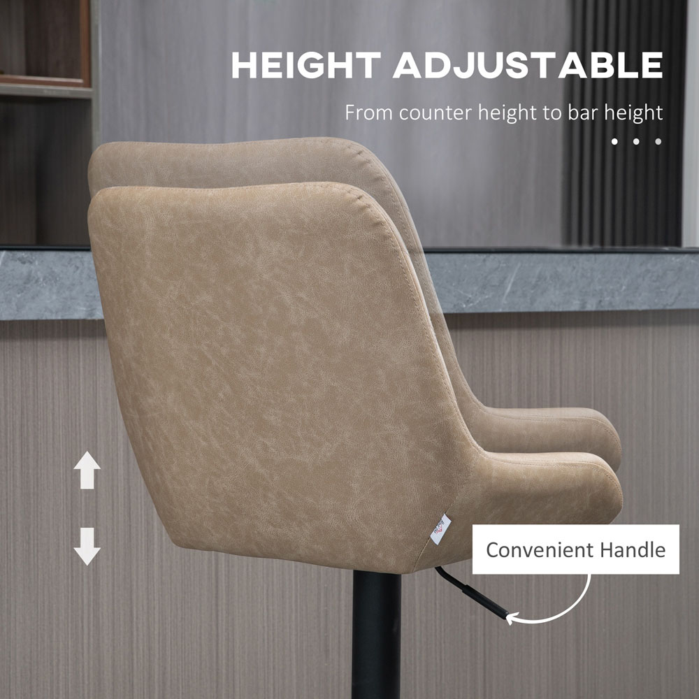 Portland Light Khaki Height Adjustable Bar Stool Set of 2 Image 5