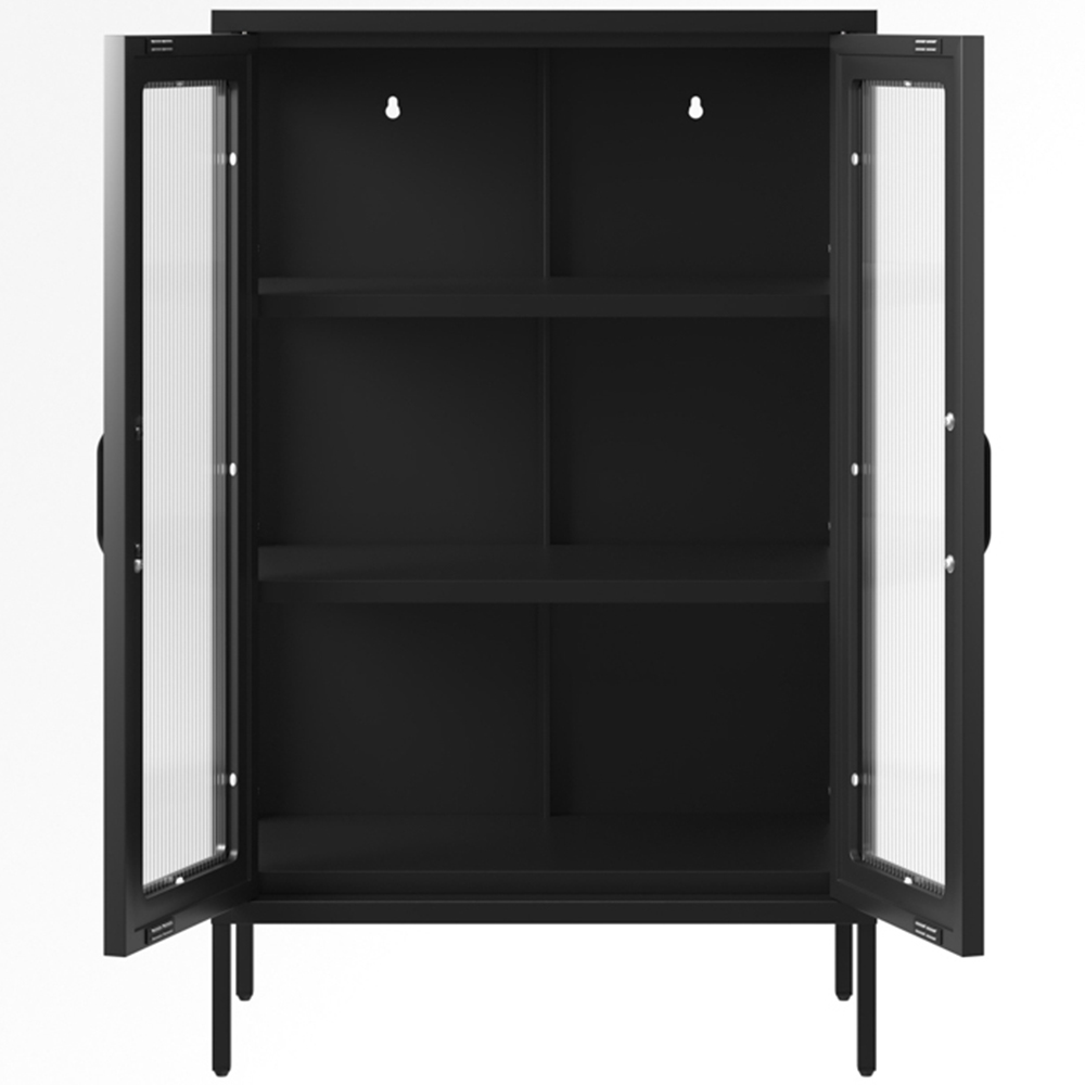 LPD Home Marsh 2 Door Black Glass Display Cabinet Image 5