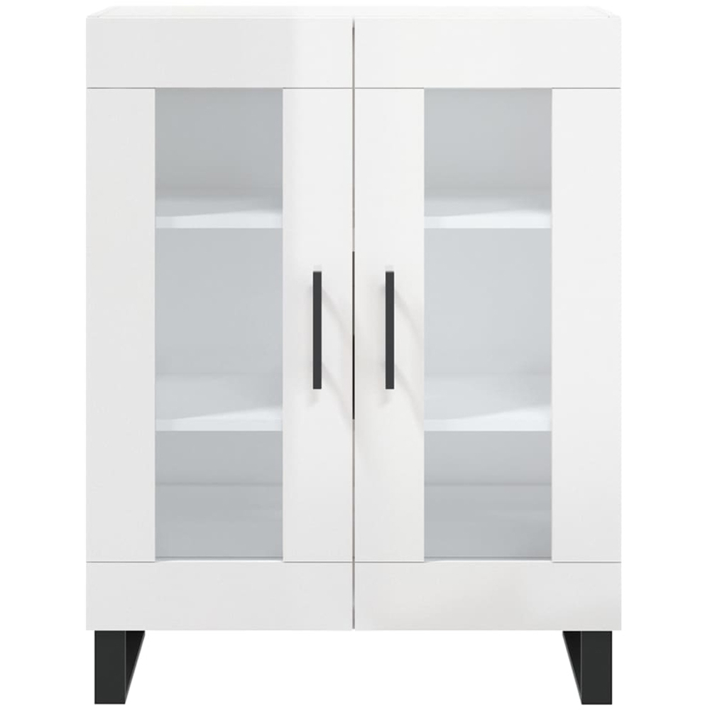 vidaXL 2 Glass Door High Gloss White Sideboard Image 5