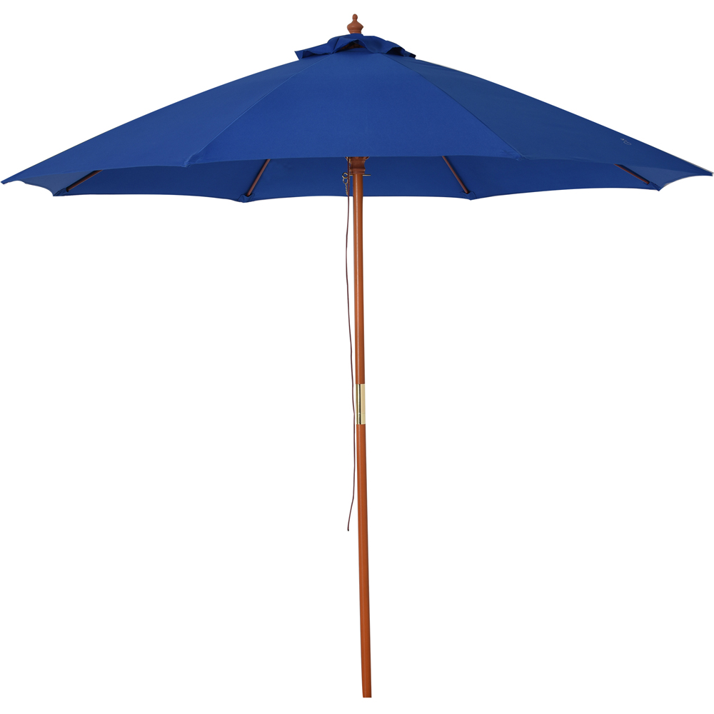 Outsunny Blue Wooden Garden Parasol with Top Vent 2.5m Image 1