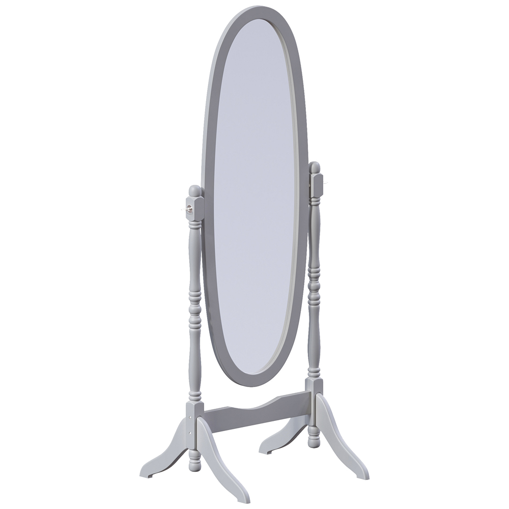 Vida Designs Nishano Grey Oval Cheval Mirror Image 1