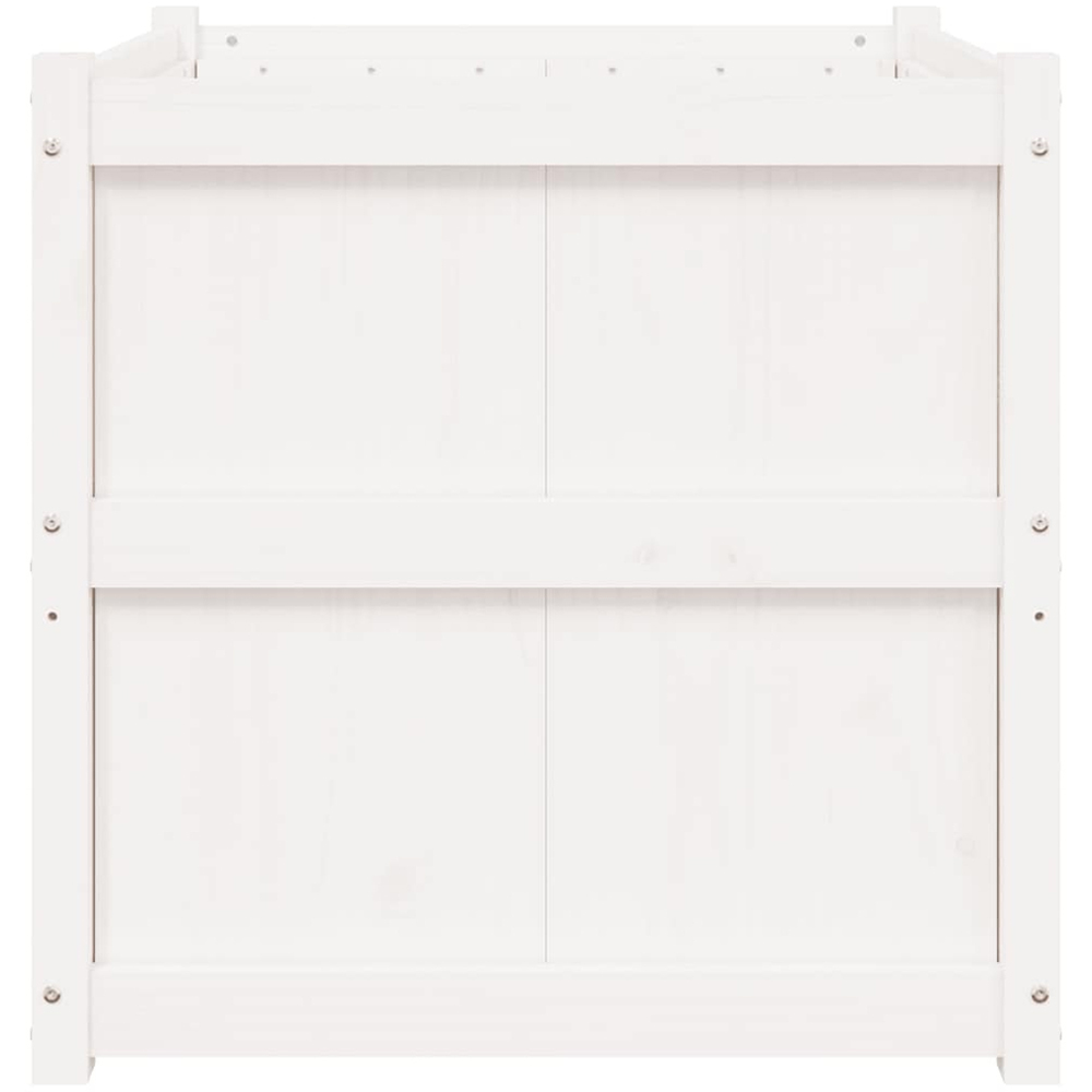 vidaXL White Solid Pine Wood Garden Planter 70 x 70 x 70cm Image 4