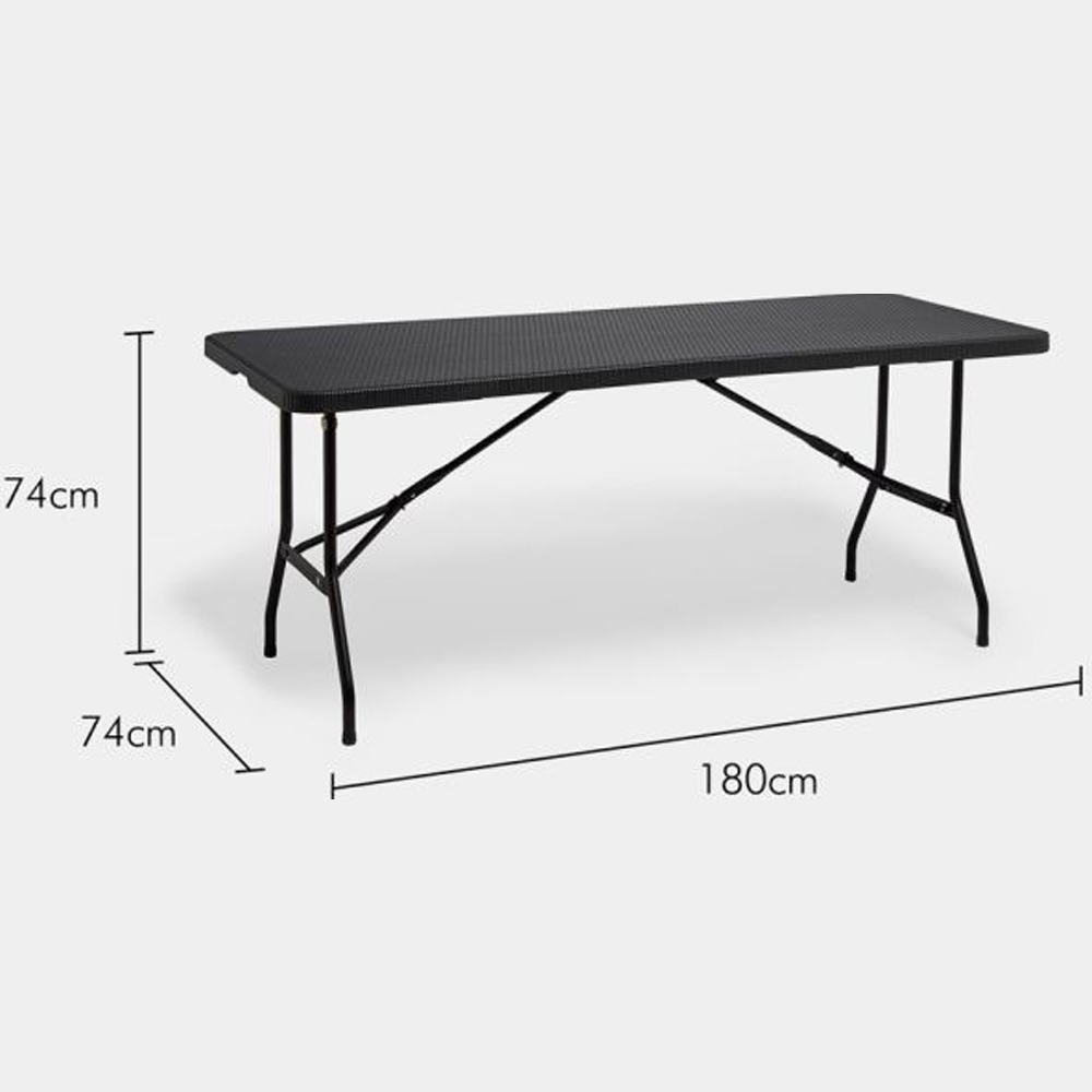 VonHaus Black Faux Rattan Table Image 9