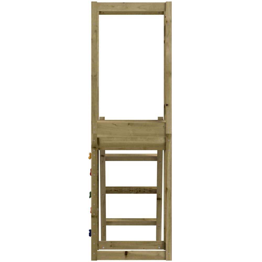 Walplus Kids Impregnated Pine Wood Outdoor Tower Playset with Ladder and Rockwall Image 4