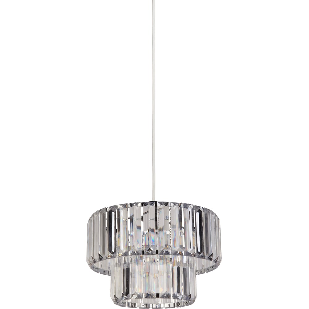 Lighting Collection 2 Tier Chrome and Acrylic LED Shade Image 1