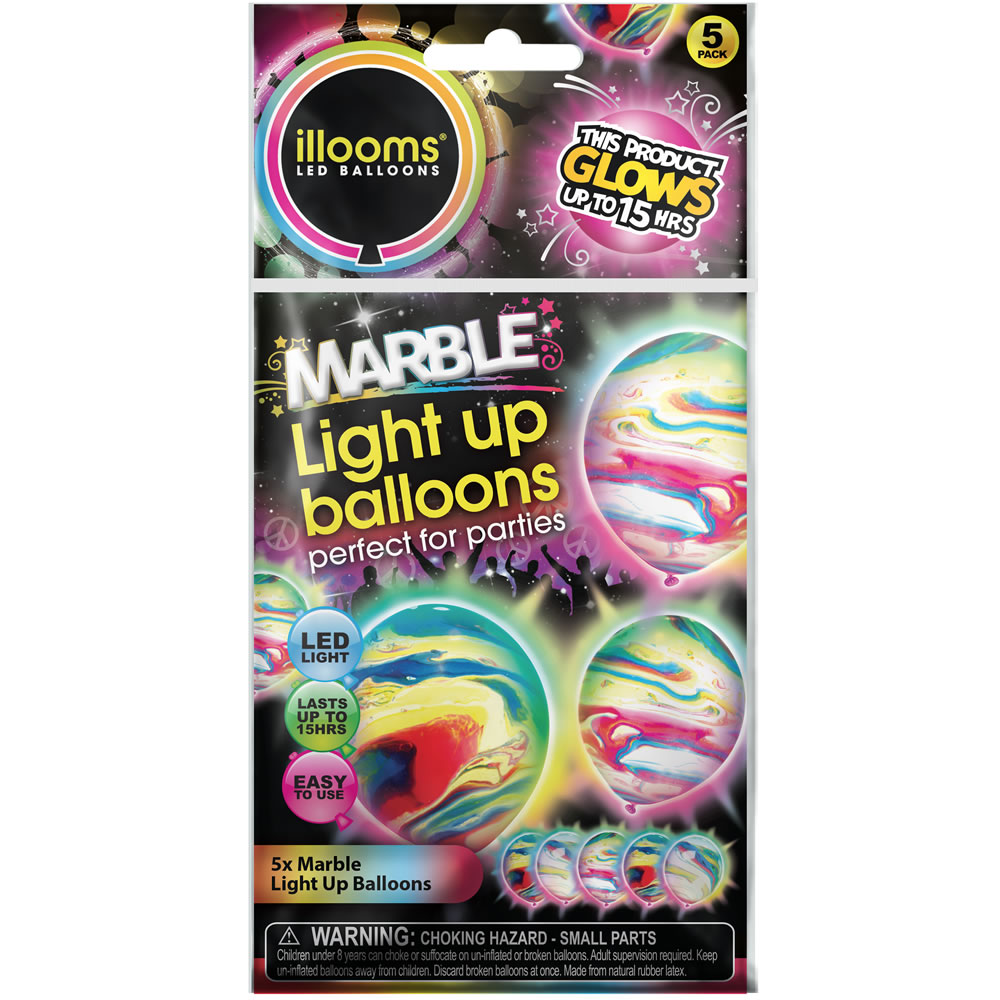 Illooms Marble Light-Up Balloons 5 pack Image