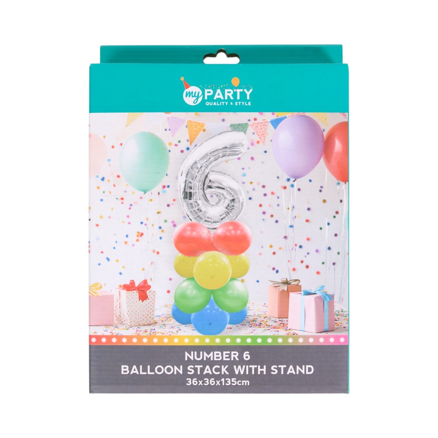 Number Balloon Stack with Stand 6 Image 1