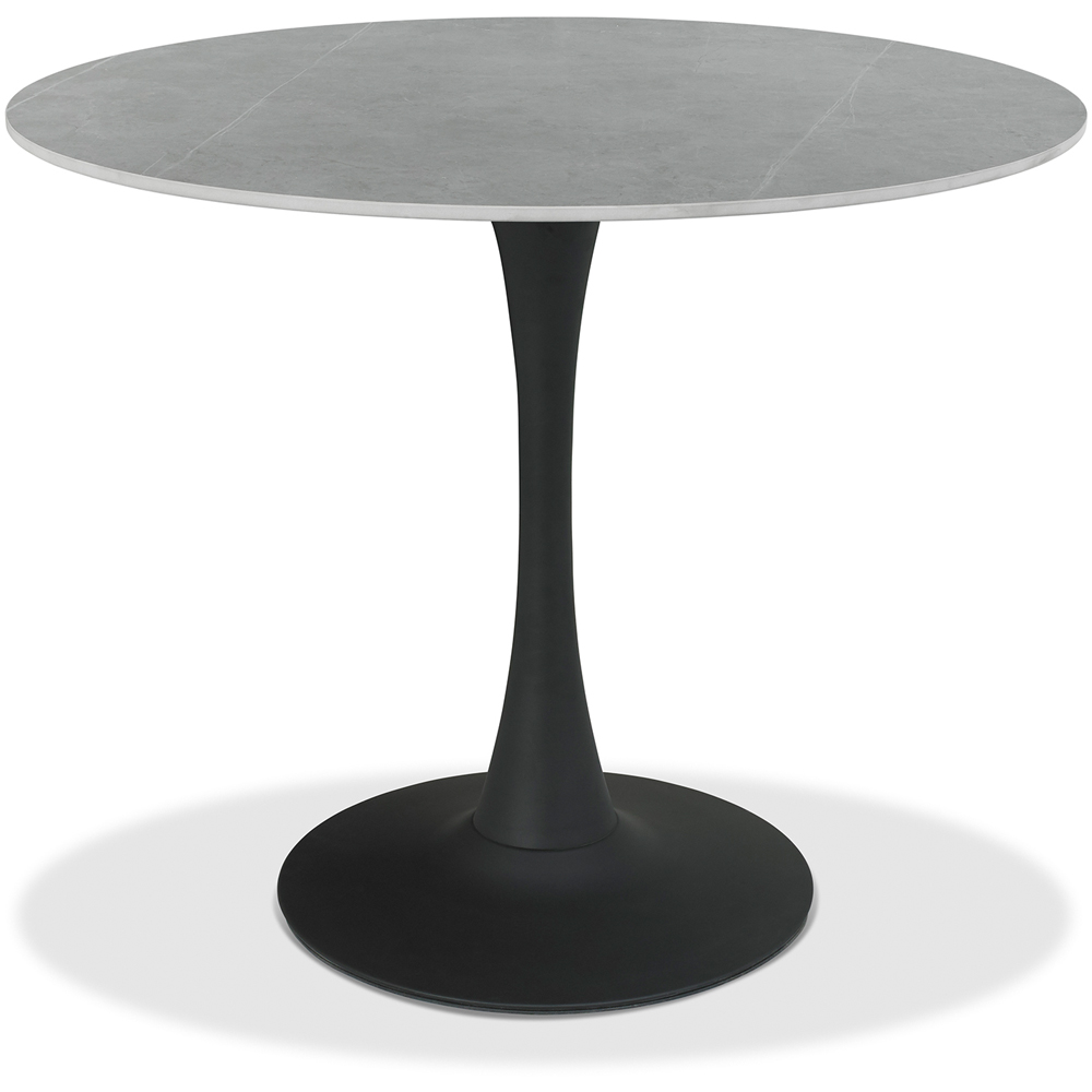 Bentley Designs Mason 4 Seater Grey Sintered Stone Circular Dining Table Image 2
