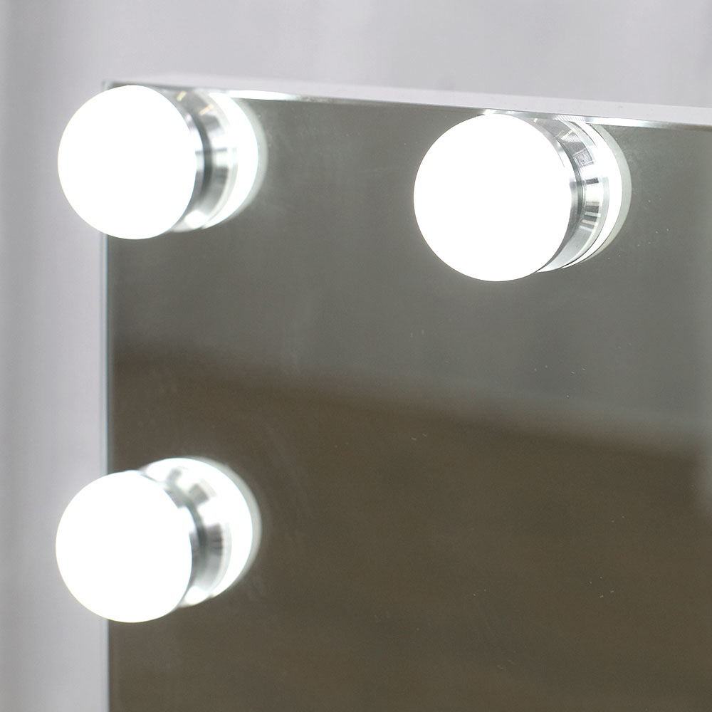 Jack Stonehouse White Sophia Hollywood Vanity Mirror with 15 LED Bulbs Image 4
