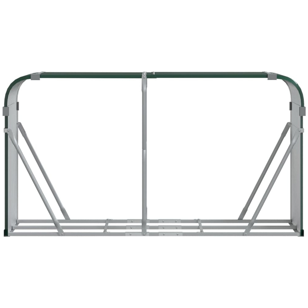 vidaXL Green Galvanised Steel Firewood Log Holder 100 x 180 x 45cm Image 3