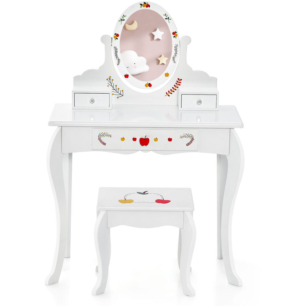 Costway White Princess Vanity Playset Image 3