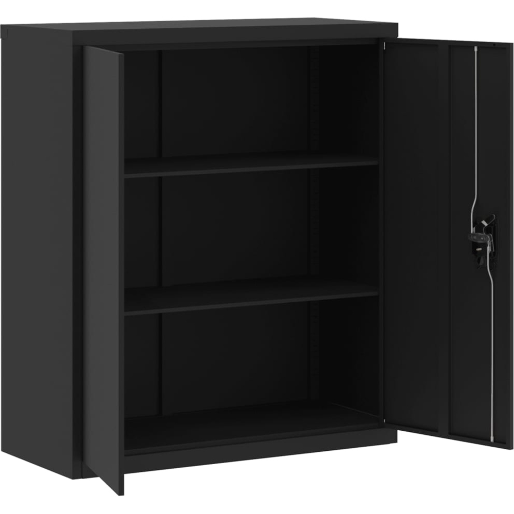 vidaXL 2 Door Black Steel Compact File Cabinet Image 3