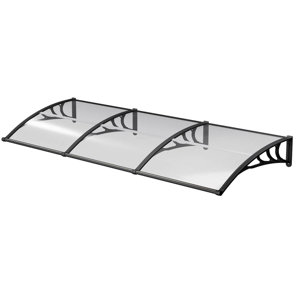 Living and Home Dark Grey Arched Door and Window Awning with Water Channel 3 x 1m Image 2