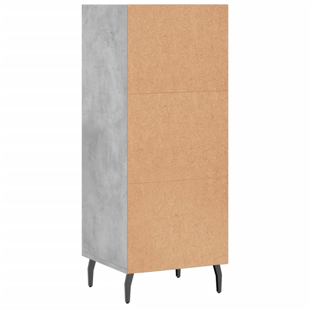 vidaXL 3 Shelf Concrete Grey Wooden Sideboard Image 6