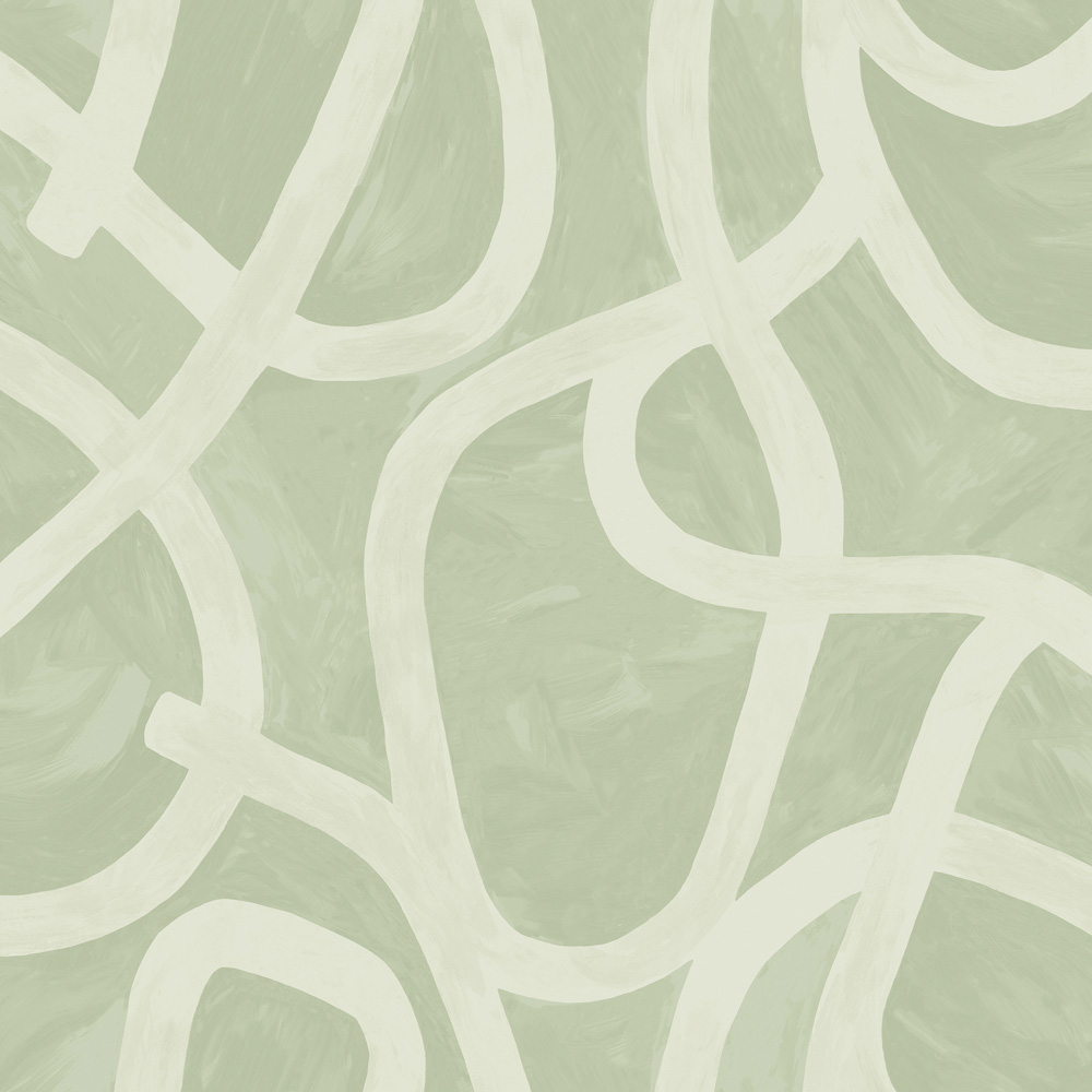 Holden Decor Linear Swirl Sage Wallpaper Image 1