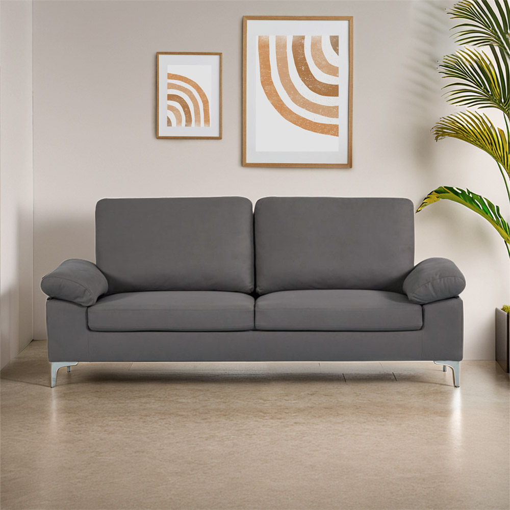 Kosy Koala 4 Seater Grey Fabric Sofa Set with Chrome Feet Image 5