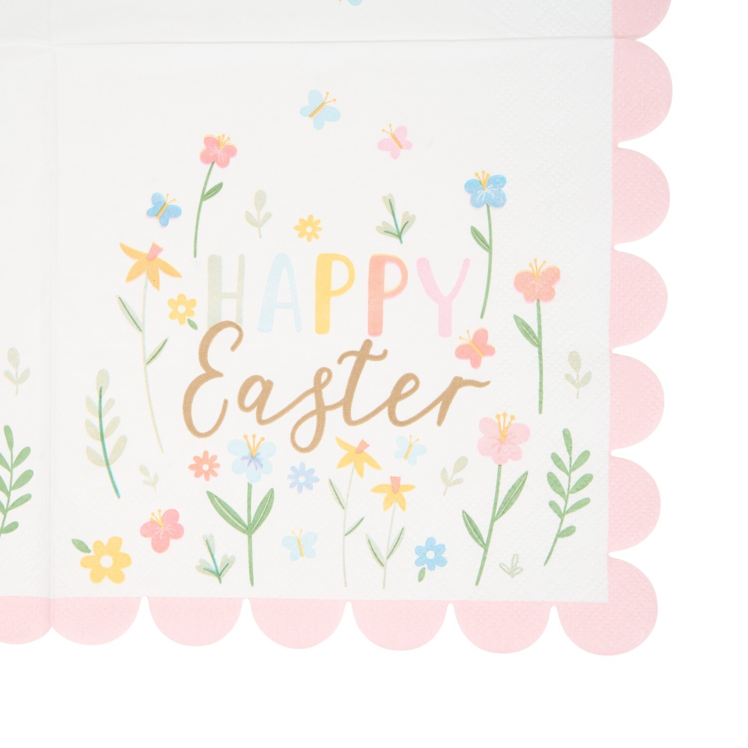 Pack of 16 Easter Floral Napkins White Image 5