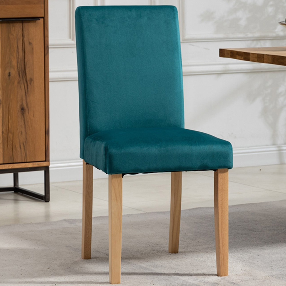 Artemis Home Maiolo Set of 2 Teal Velvet Dining Chair Image 2