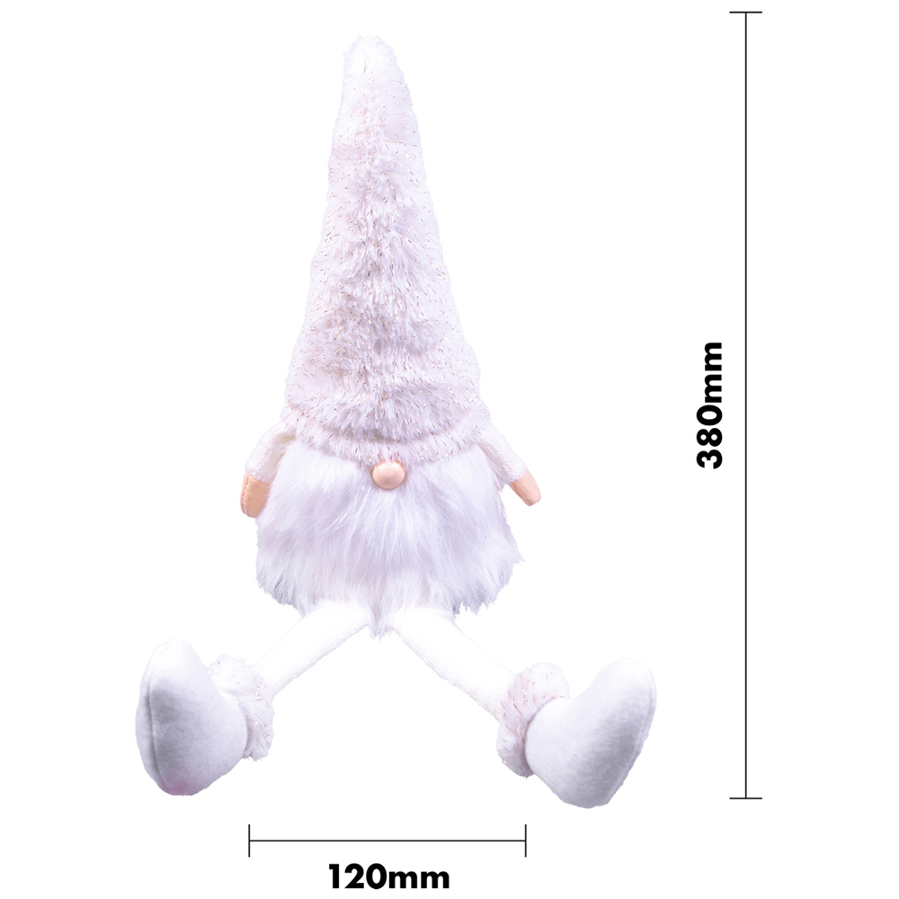 St Helens White Long Legged Gonk Christmas Decoration 38cm Image 4