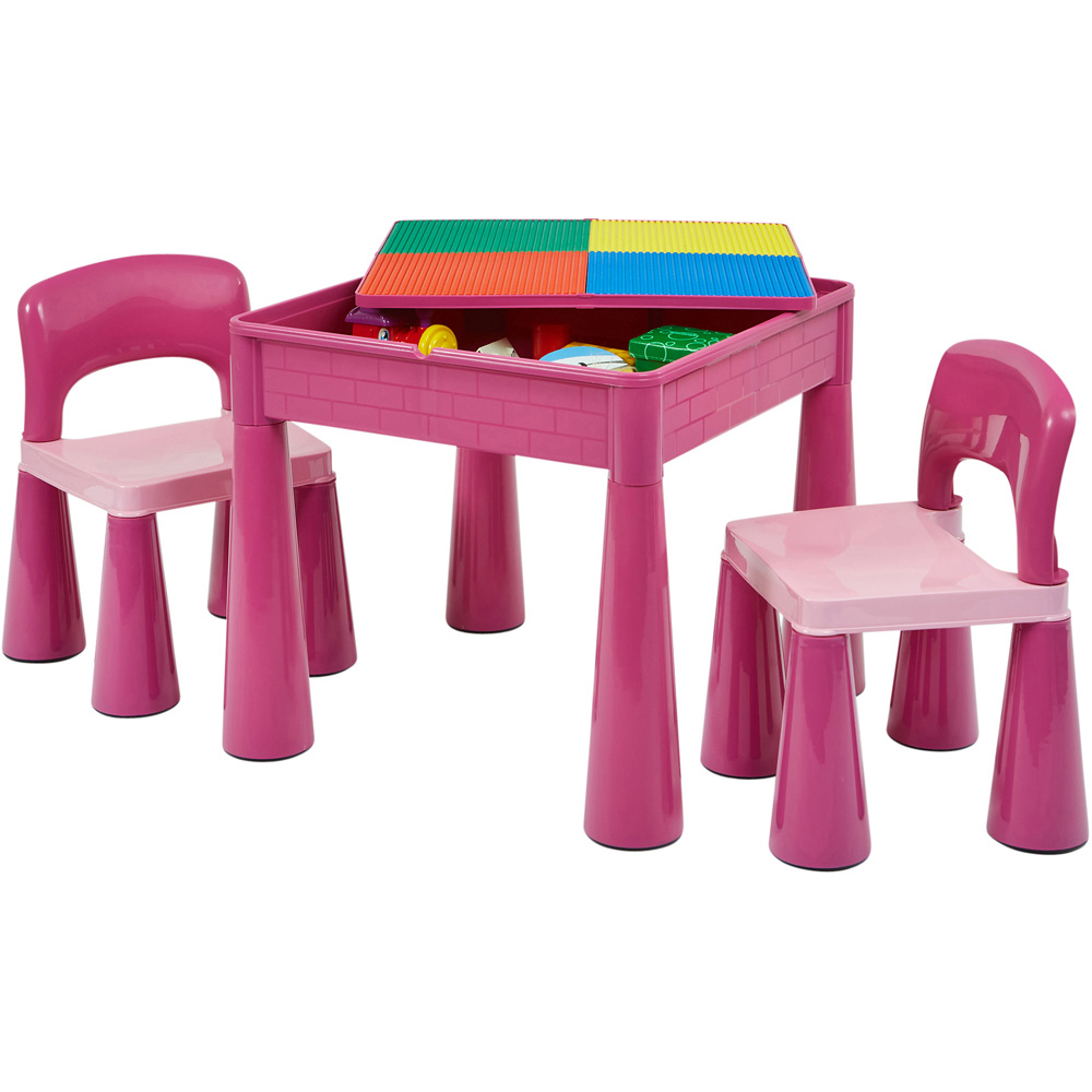 Liberty House Toys Pink Kids 5-in-1 Activity Table and Chairs Image 3