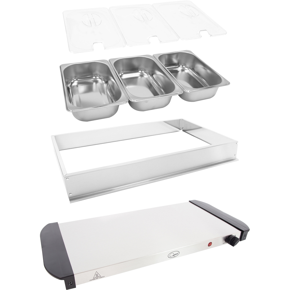 Quest Silver Compact Buffet Server and Warming Plate Image 5