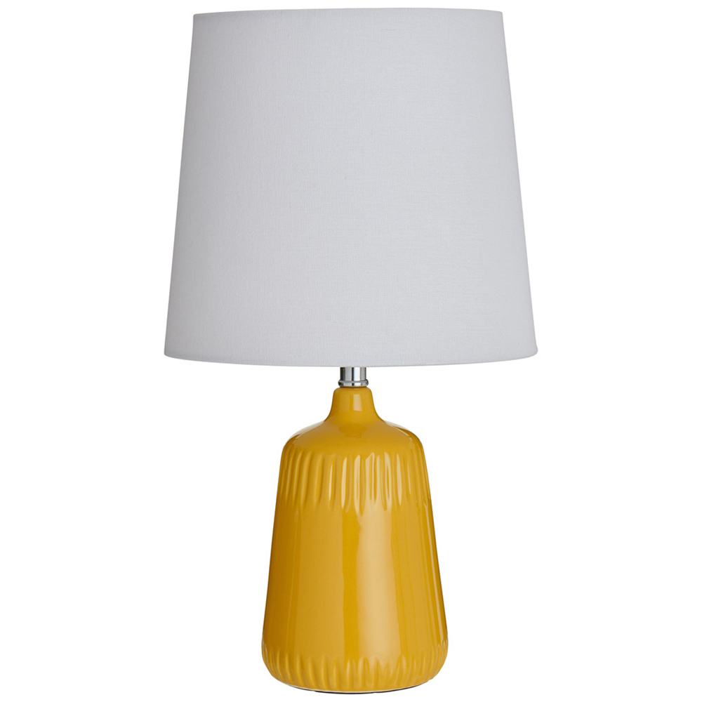 Wilko Ochre Ceramic Dash Table Lamp Image 1