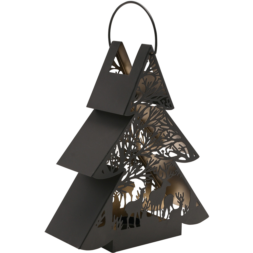 The Christmas Gift Co Black Large Tree Lantern Image 1