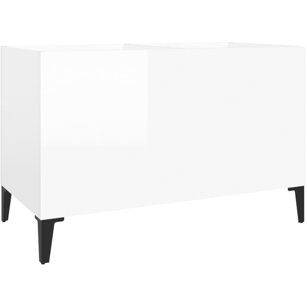 vidaXL High Gloss White Record Cabinet Image 2
