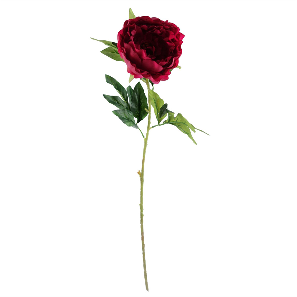Leaf Pink Artificial Peony Dahlia in Glass Vase 90cm Image 5