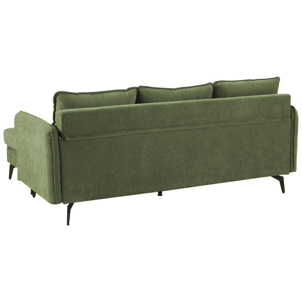 H&O Direct 3 Seater Green Right Hand Facing Chaise Sofa Image 5