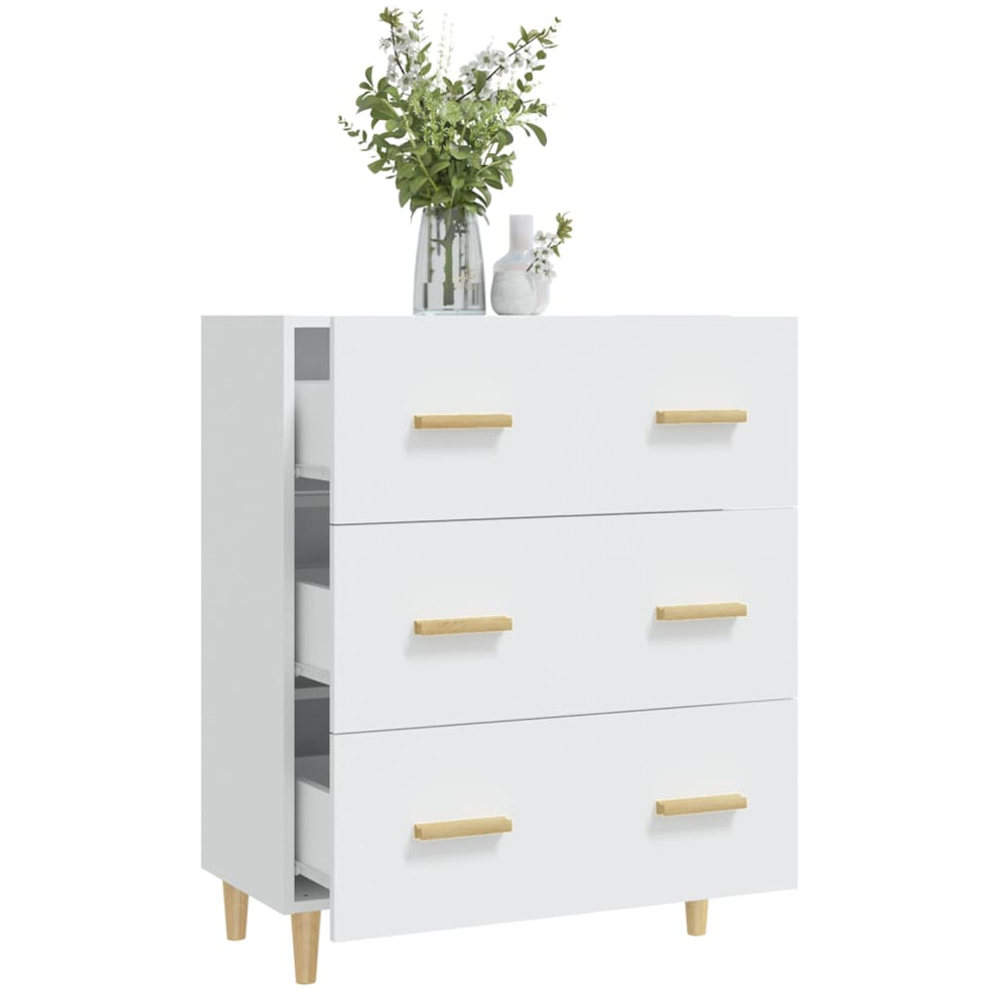 vidaXL 3 Drawer White Sideboard Image 6