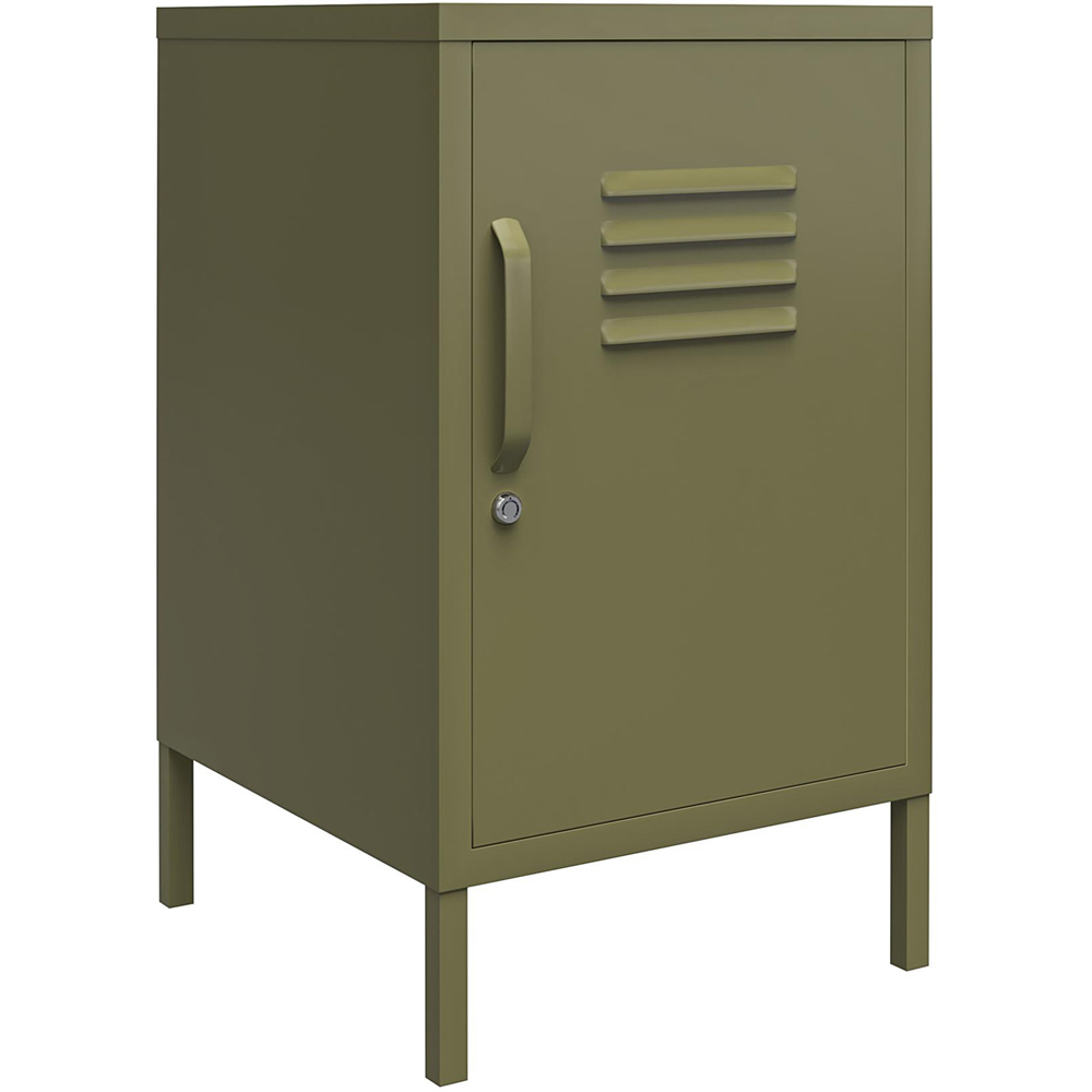 Dorel Bradford Single Door Olive Green Metal Locker End Table Image 2