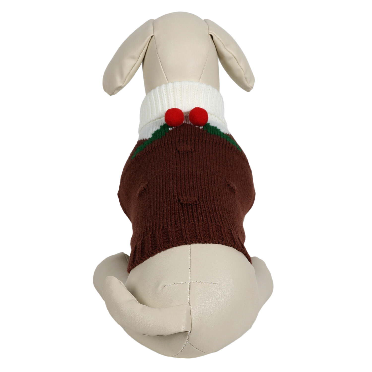 Christmas Pudding Pet Jumper - Brown / 30cm Image 1