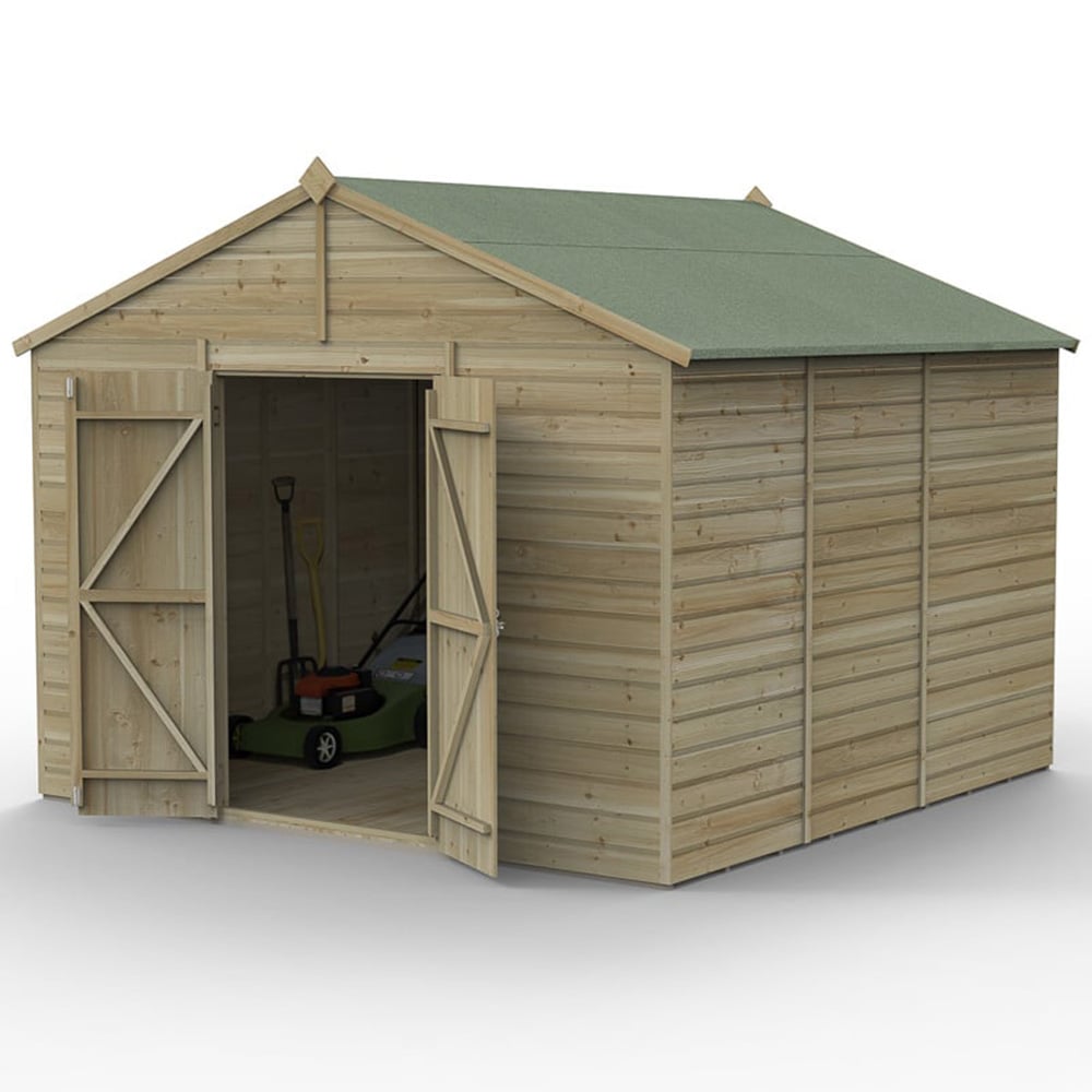 Forest Garden Beckwood 10 x 10ft Double Door Shiplap Apex Shed Image 3