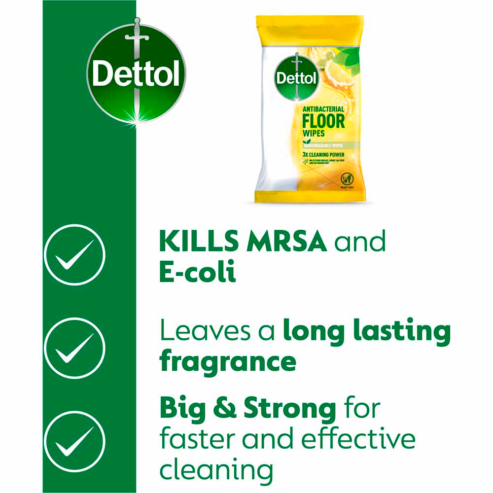 Dettol Citrus Extra Large Floor Wipes 25 Pack Image 6