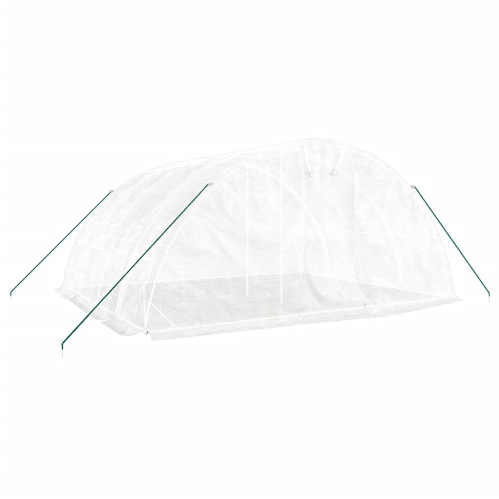 vidaXL White Polyethylene Galvanised Steel Frame 16 x 13.1ft Greenhouse Image 2
