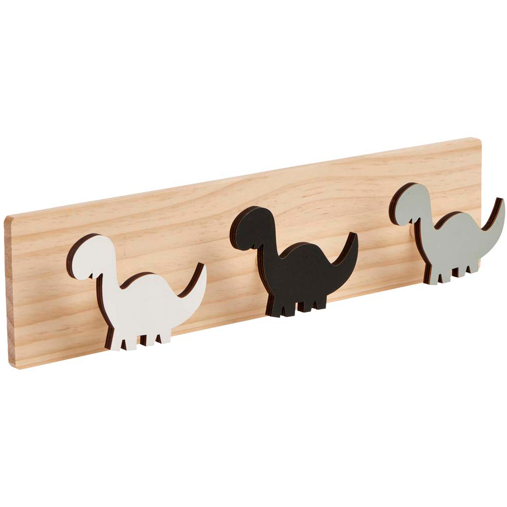 Wilko FB Dinosaurs 3 Hook Coat Rail Image 1