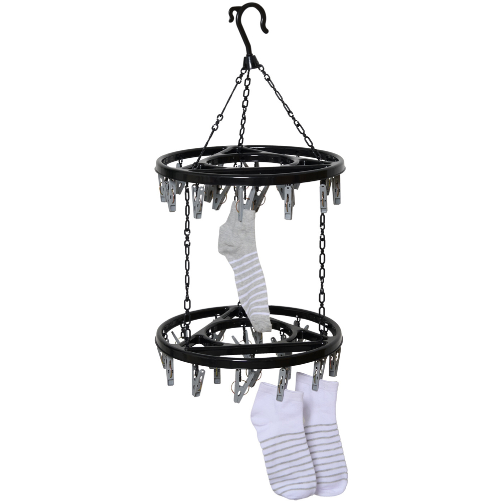 Argento 2 Tier Hanging Peg Clothes Dryer Black Image 3