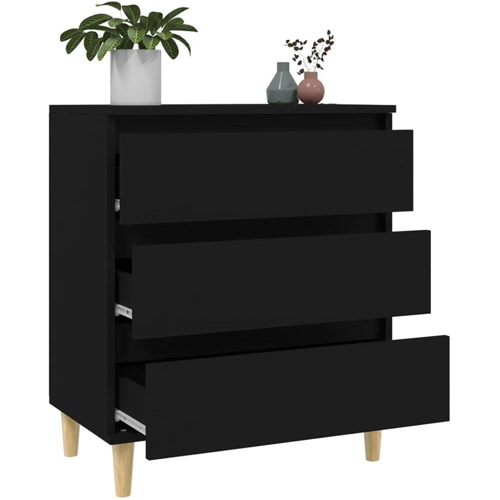 vidaXL 3 Drawer Black Sideboard Image 5