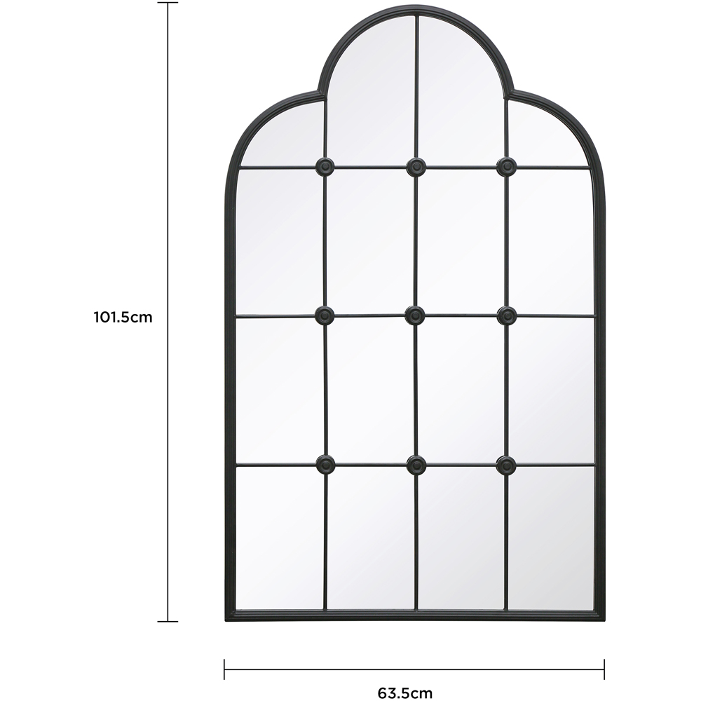 Charles Bentley Monaco Black Industrial Style Wall Mirror Image 8