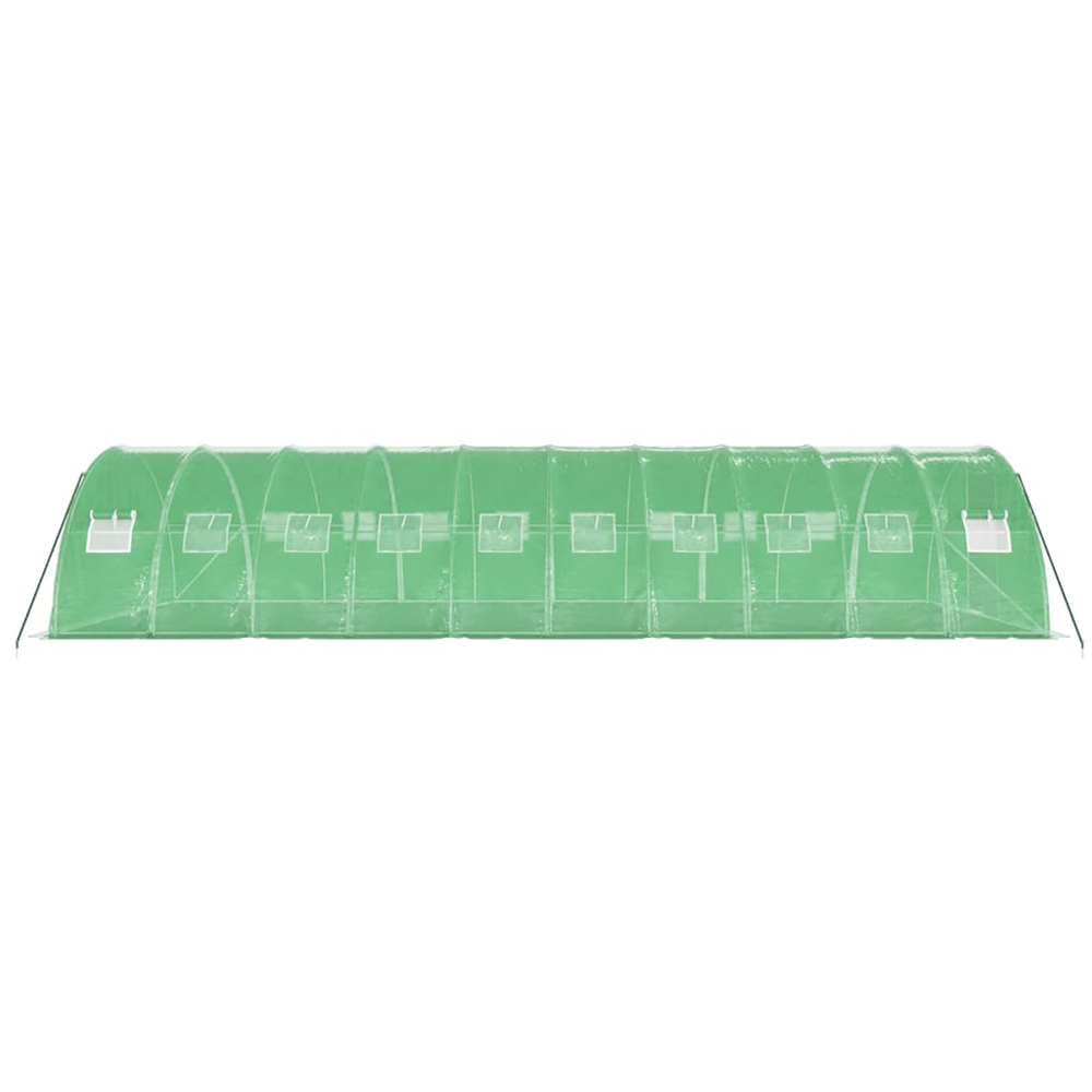 vidaXL Green Polyethylene Galvanised Steel Frame 32.8 x 13.1ft Greenhouse Image 4