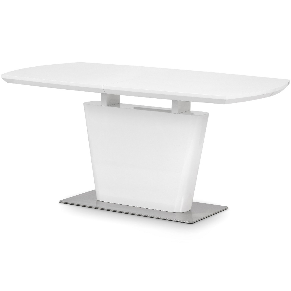 Julian Bowen Como 6 Seater White High Gloss Table with Brown Luxe Chairs Image 3