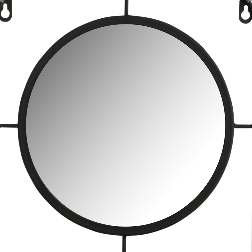 Wilko Black Shelving Mirror Unit Image 4