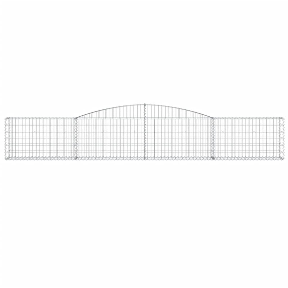 vidaXL Silver Galvanised Iron Gabion Basket 400 x 30 x 60/80cm 8 Pack Image 2