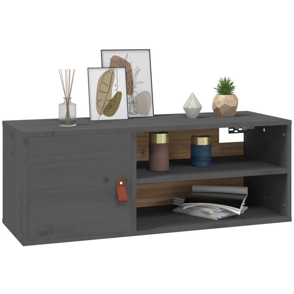 vidaXL 2 Door Grey Wall Cabinet 2 Pack Image 5